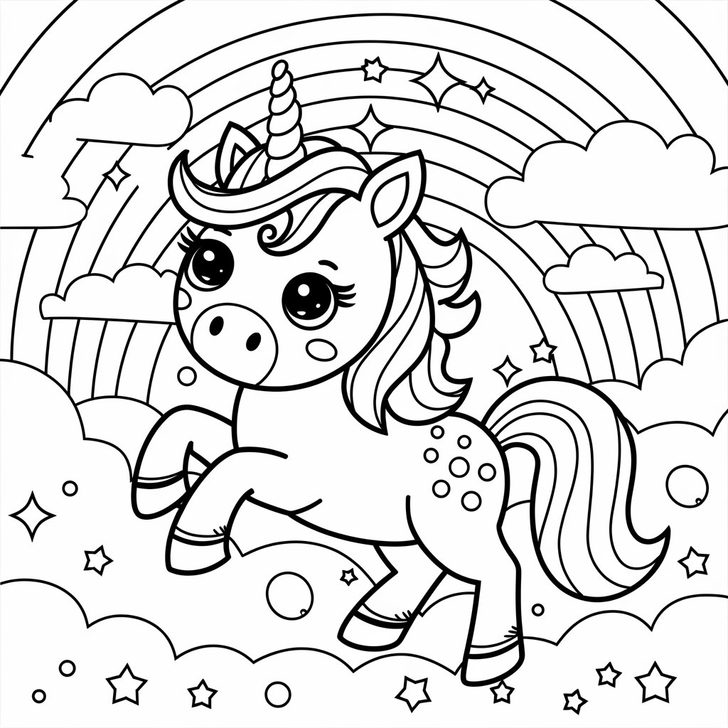 coloriage licorne à imprimer