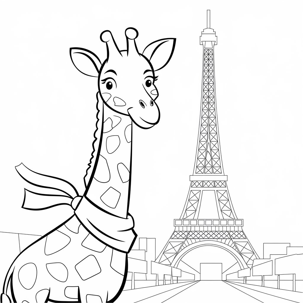 coloriage girafe a imprimer gratuit