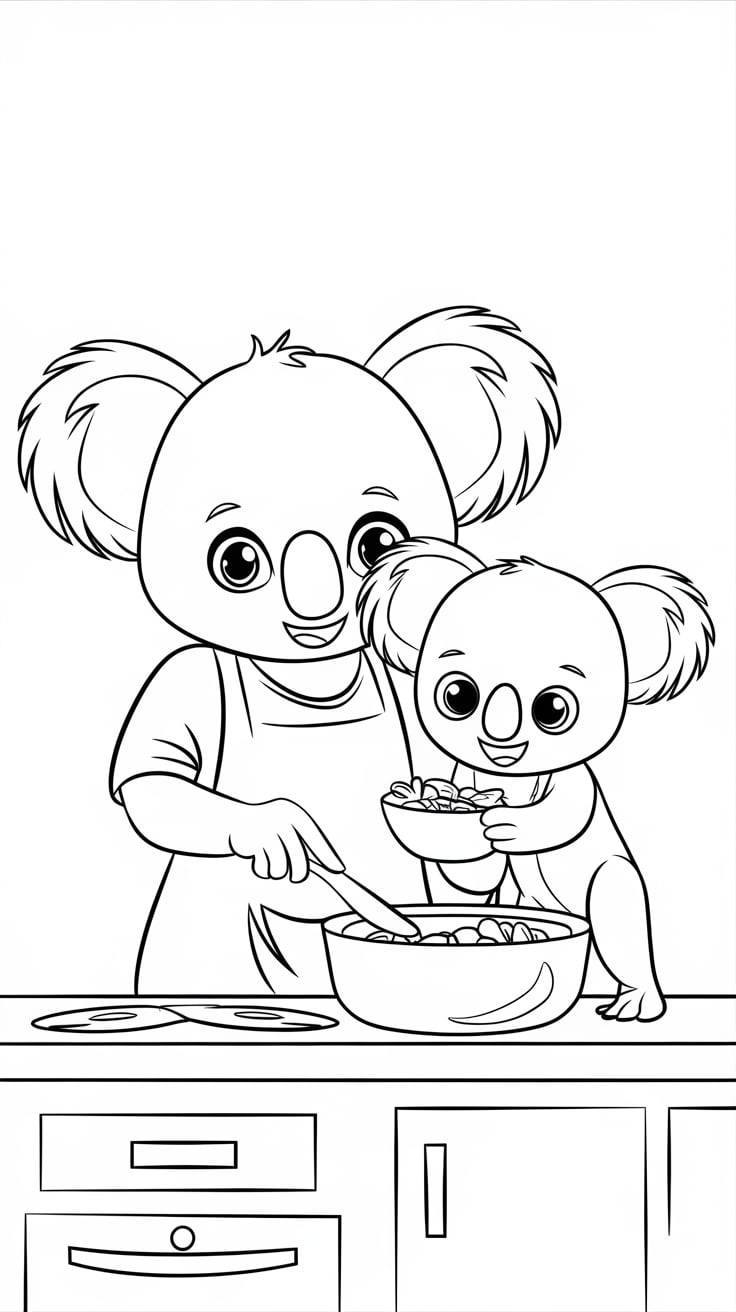 coloriage de koala mignon à imprimer
