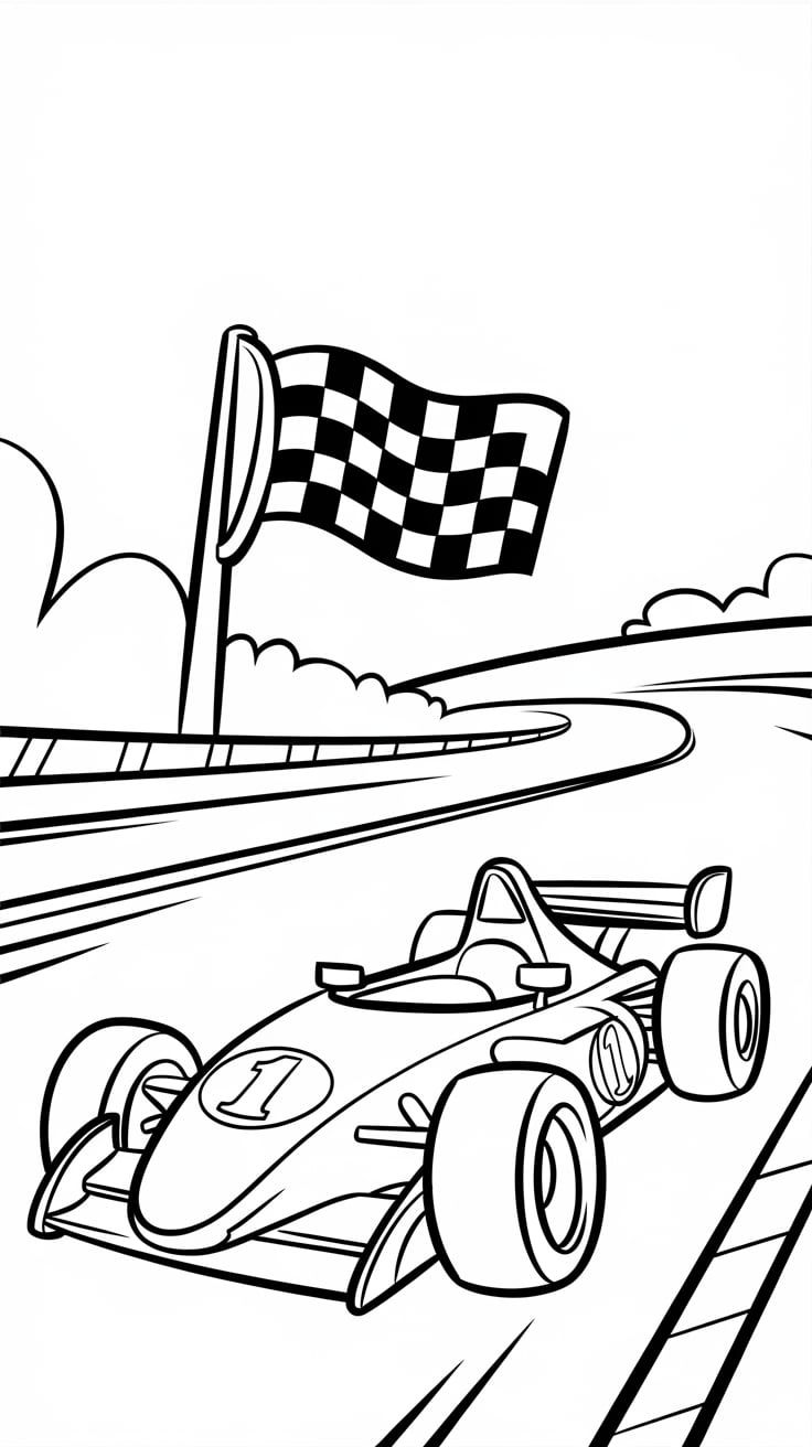 coloriages voitures de course