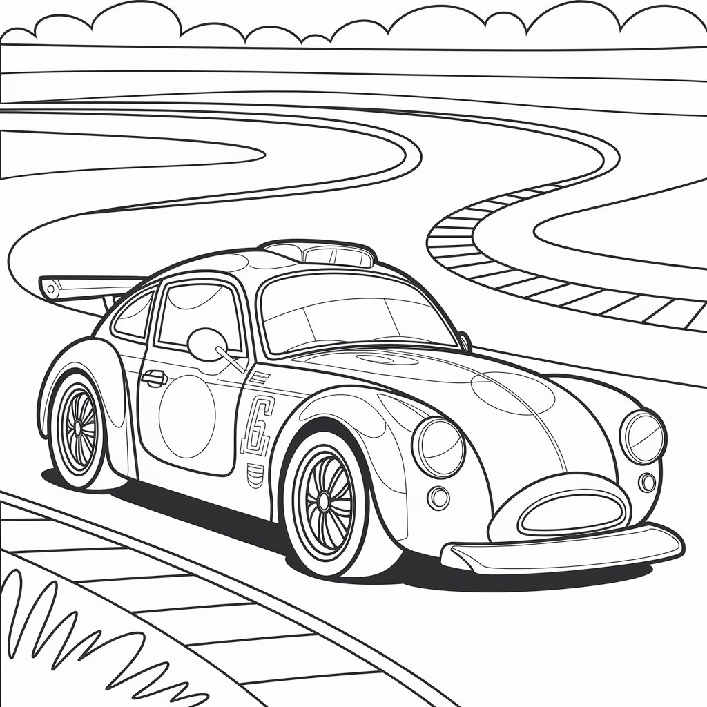 dessin coloriage voiture de course