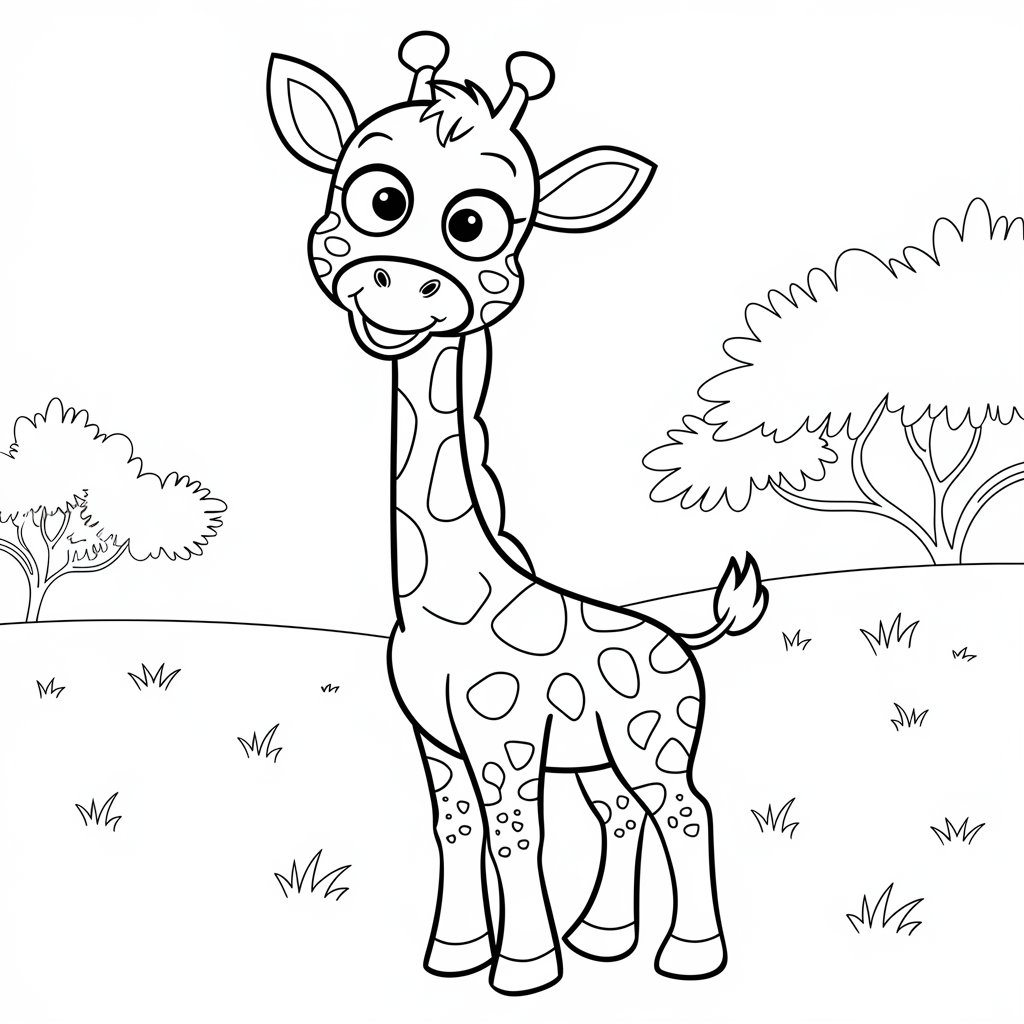 coloriage girafe et girafon