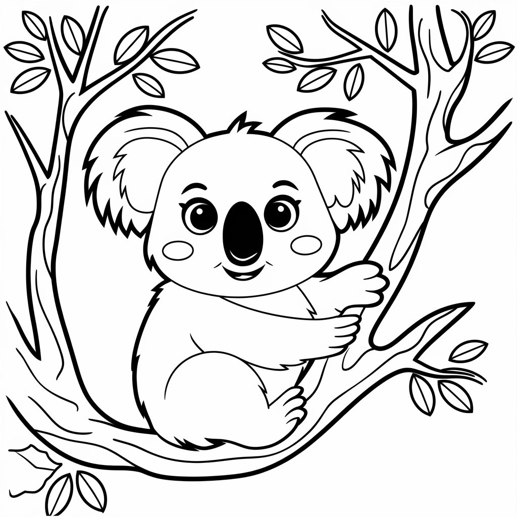 coloriage de koala a imprimer