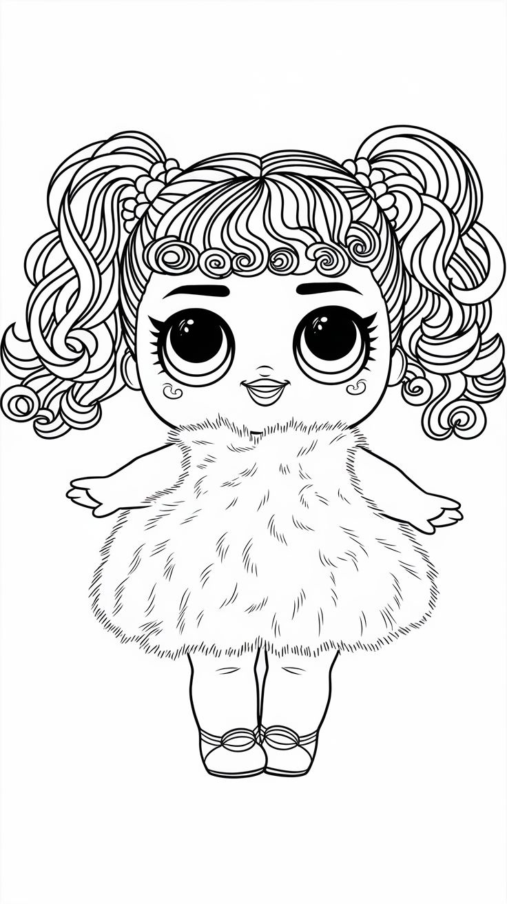 coloriage poupeé lol a imprimer