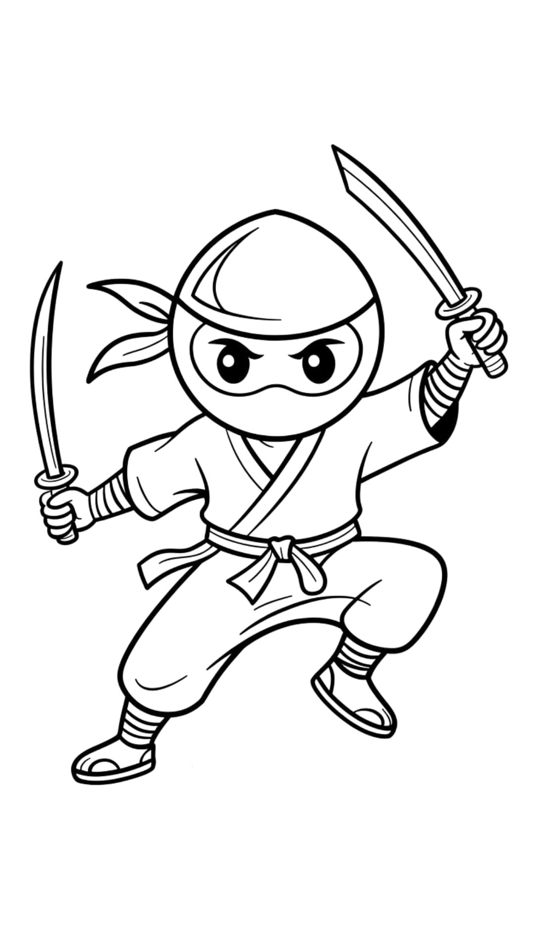 coloriage ninja à imprimer​
