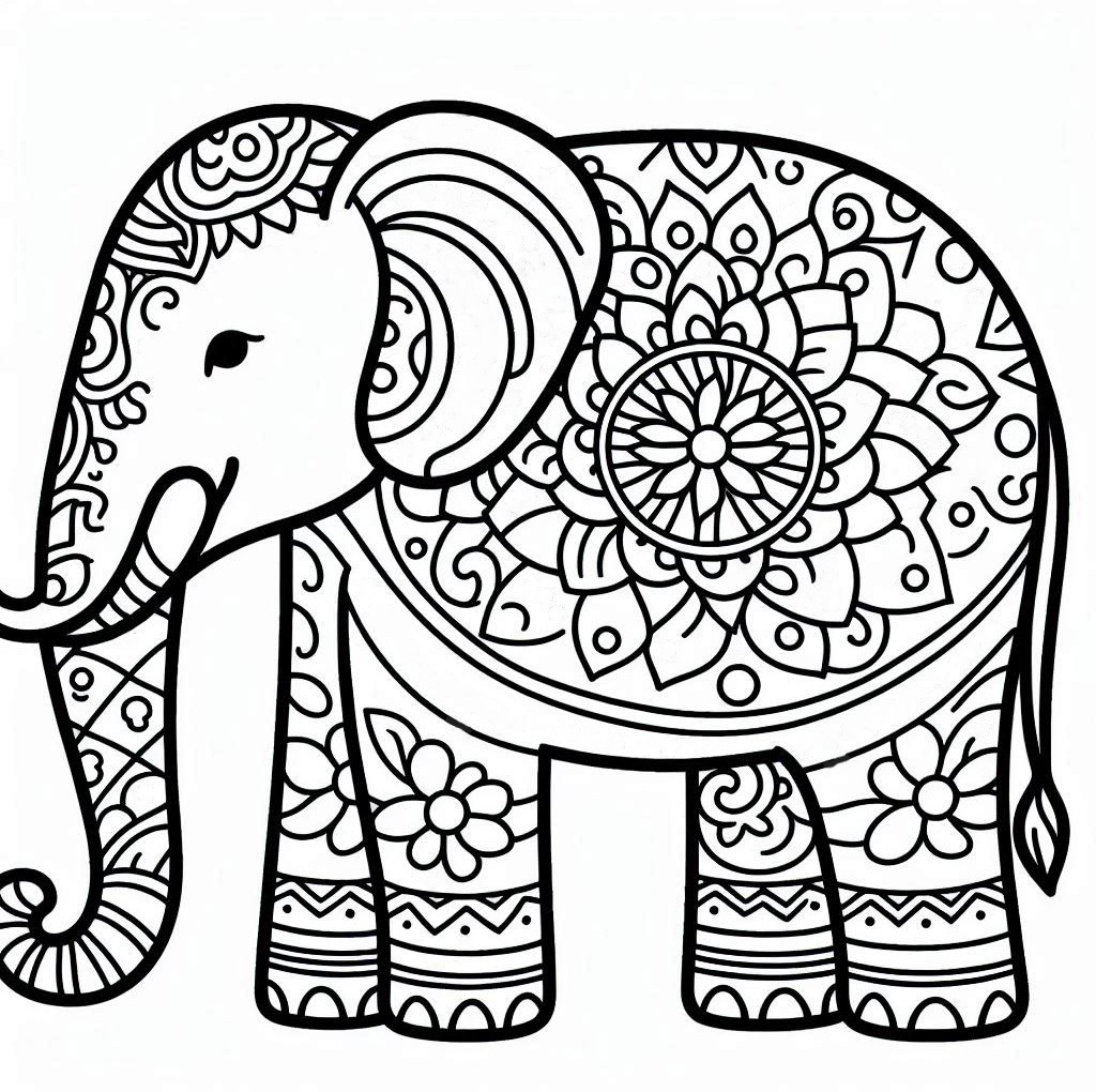 coloriage elephant imprimer