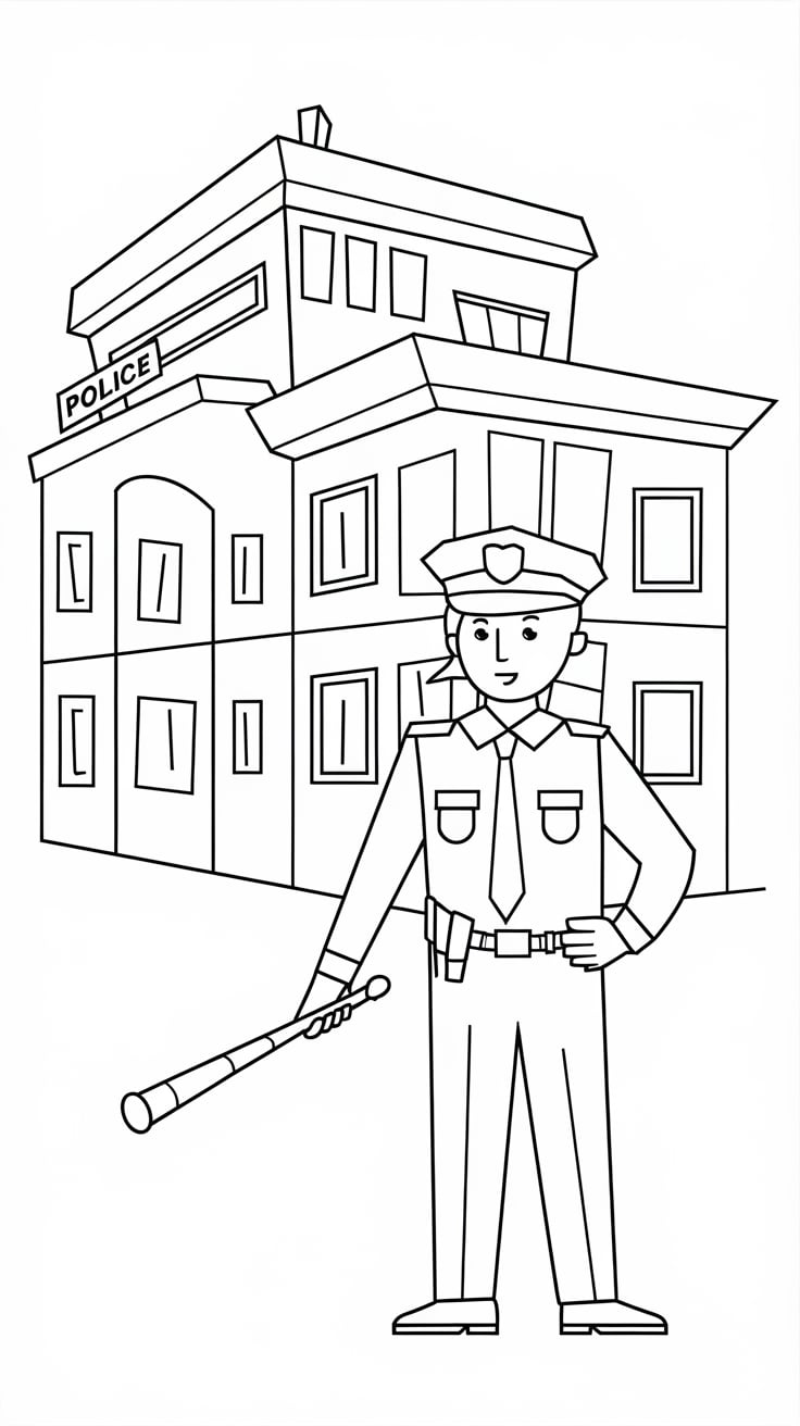 coloriage voiture de police à imprimer