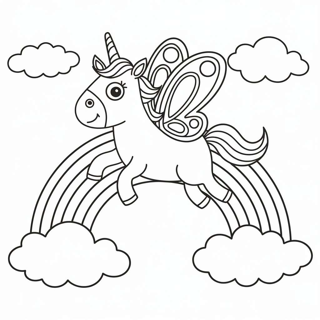 arc en ciel coloriage licorne