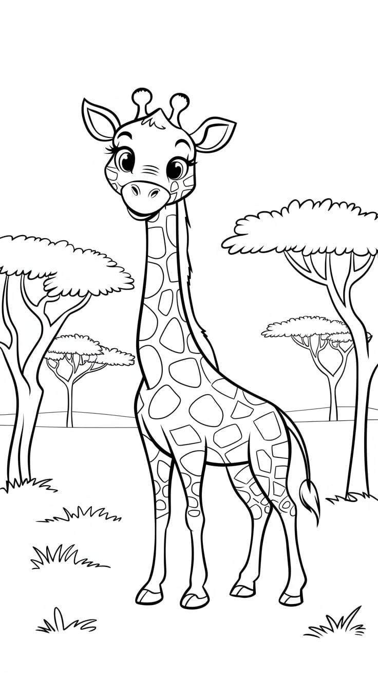 coloriage girafe simple