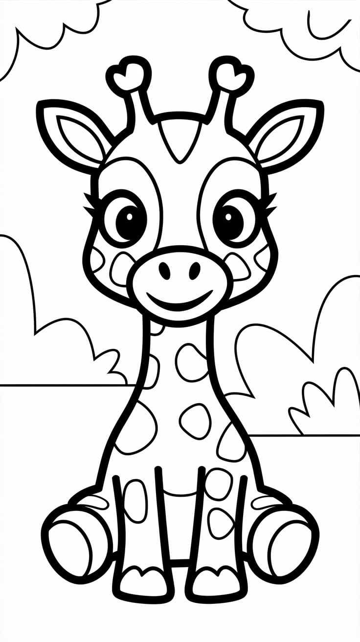 coloriage girafe sans tache