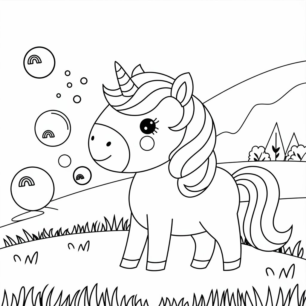 coloriages licorne arc en ciel
