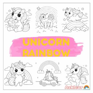 Coloriages Licorne Arc-en-Ciel