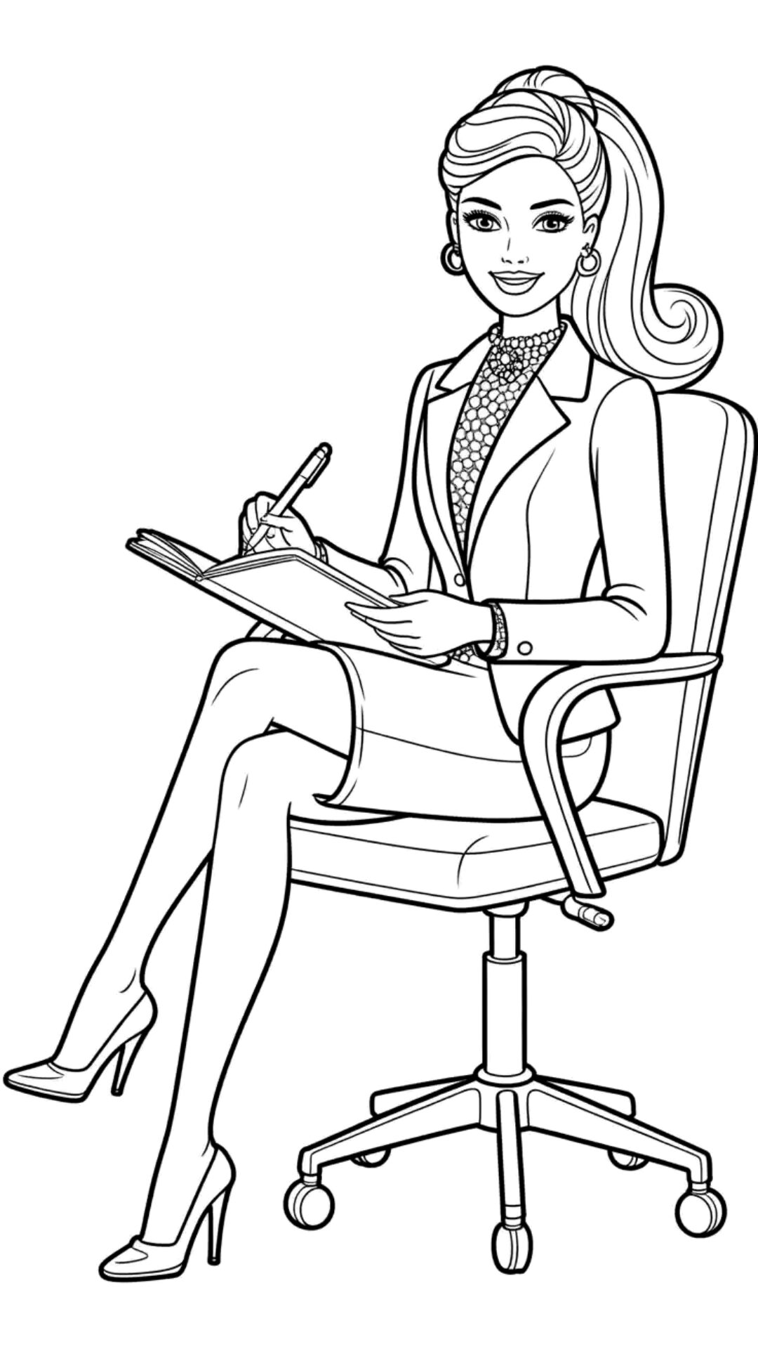 Barbie au bureau dessin à imprimer et télécharger