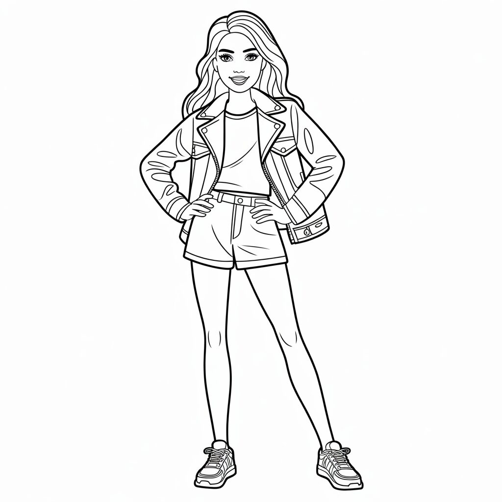 Page de coloriage Barbie tendance à imprimer gratuitement