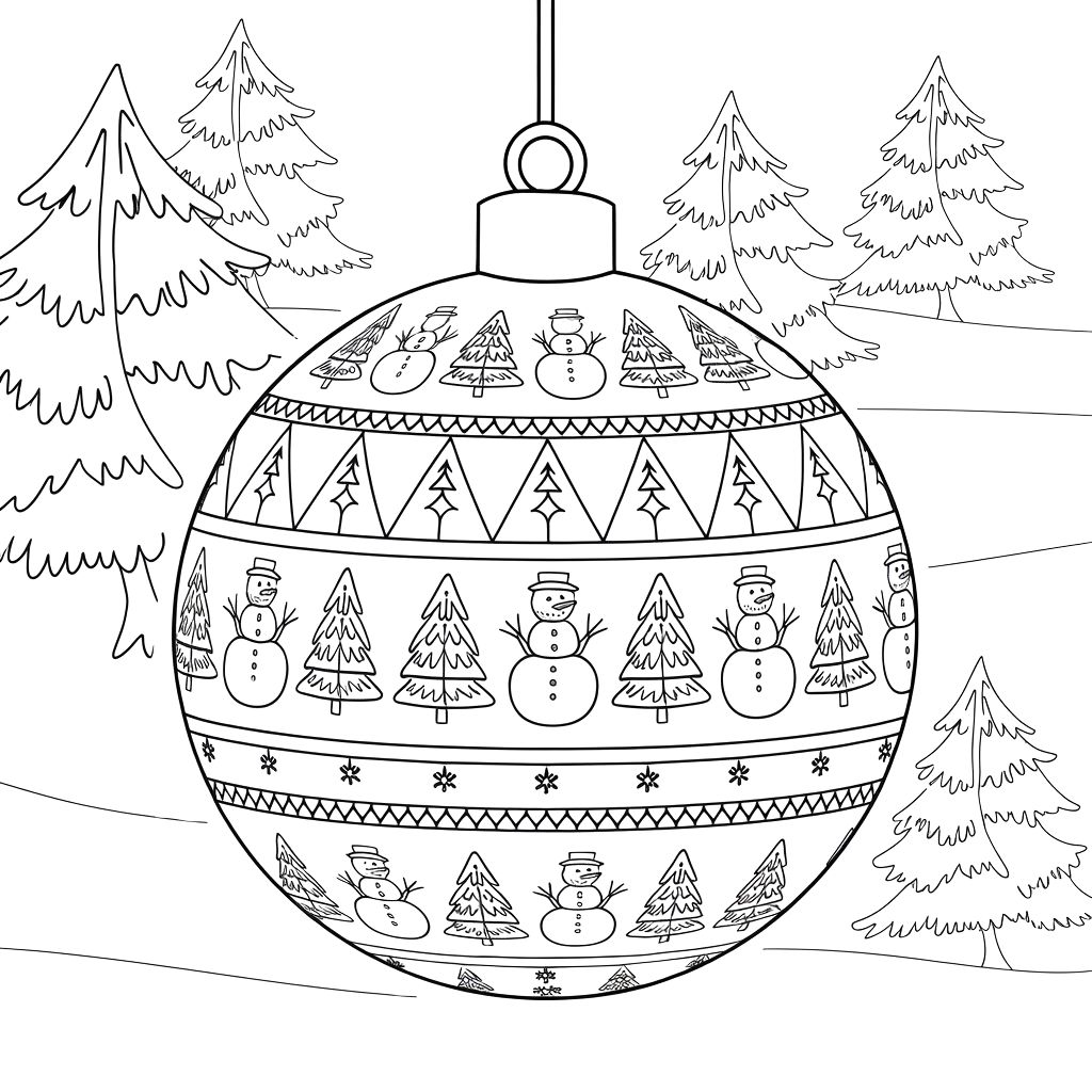 boules de noel coloriage