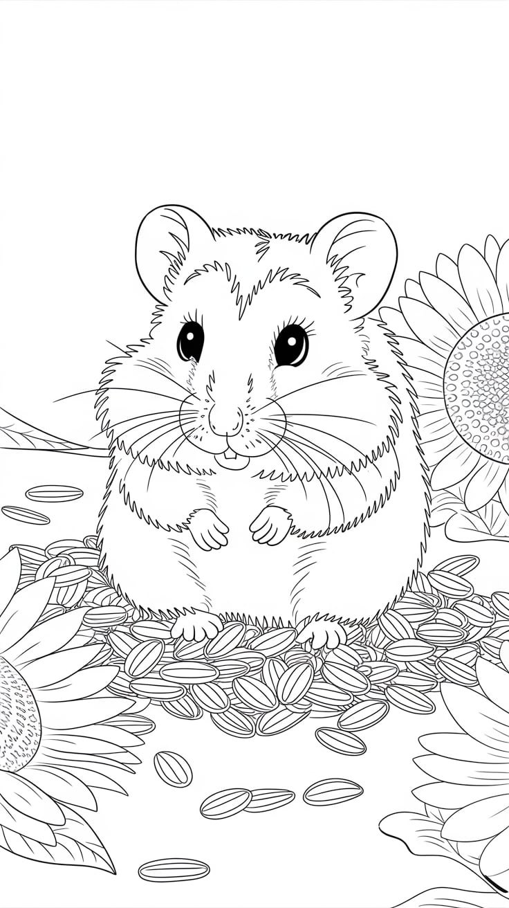 coloriage hamster à imprimer gratuit