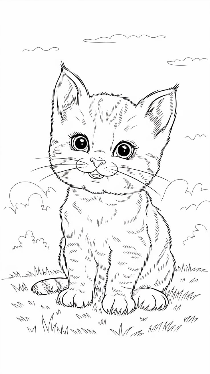 coloriage bebe chat
