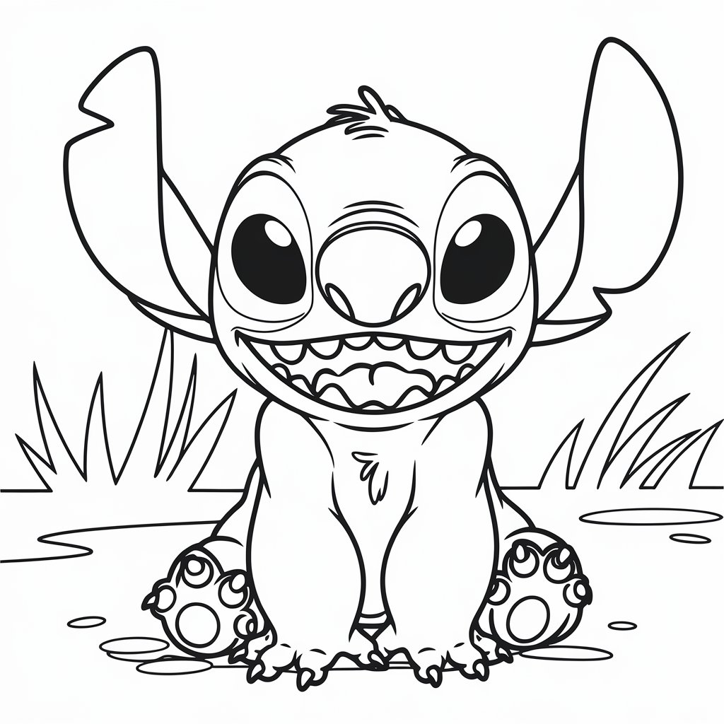 coloriage stitch bebe