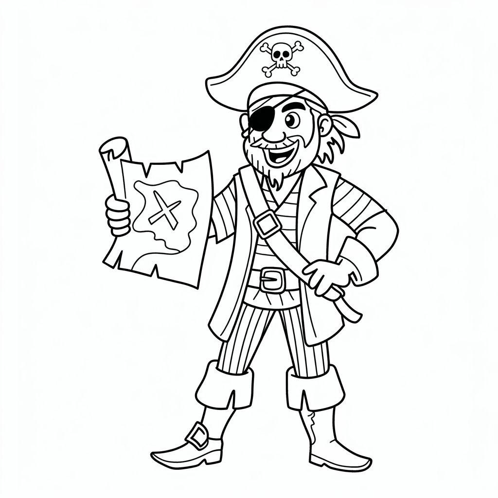 bateau de pirate coloriage