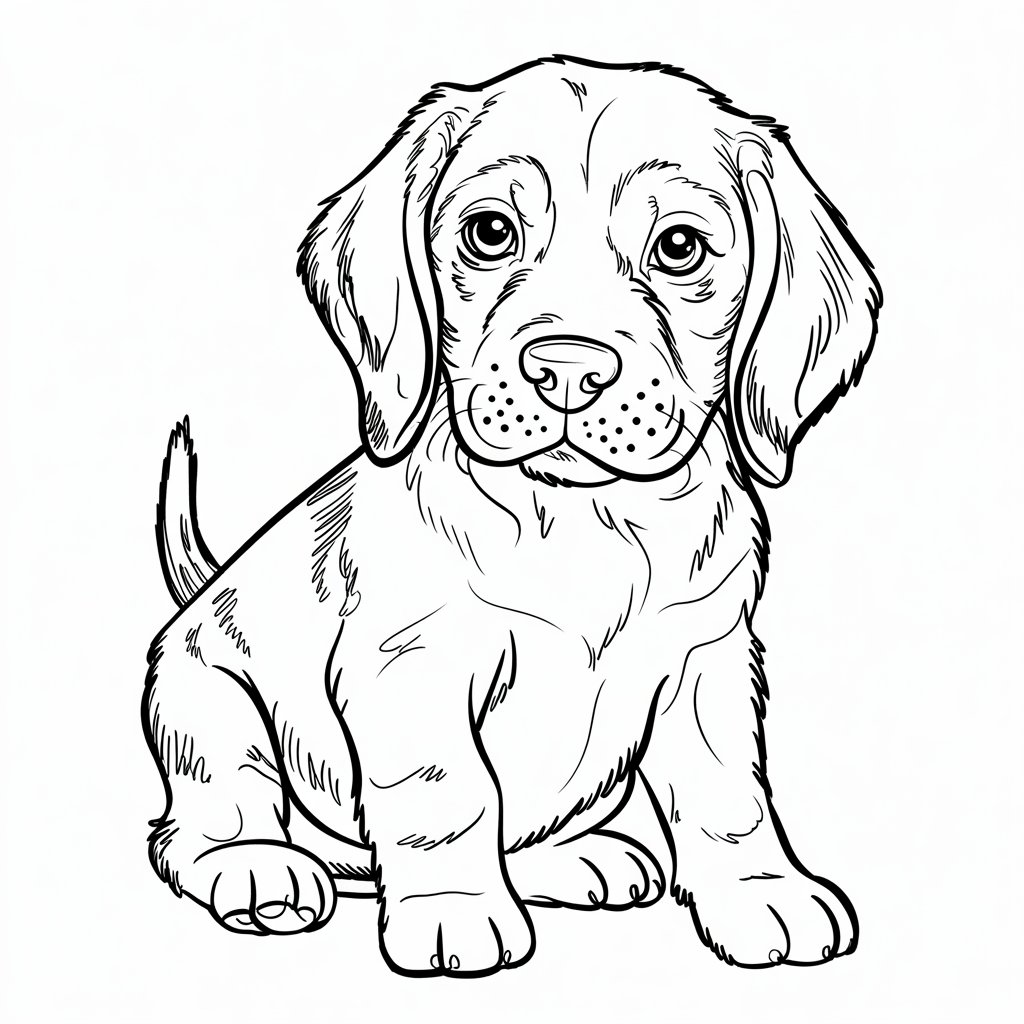 coloriage de chiot trop mignon à imprimer