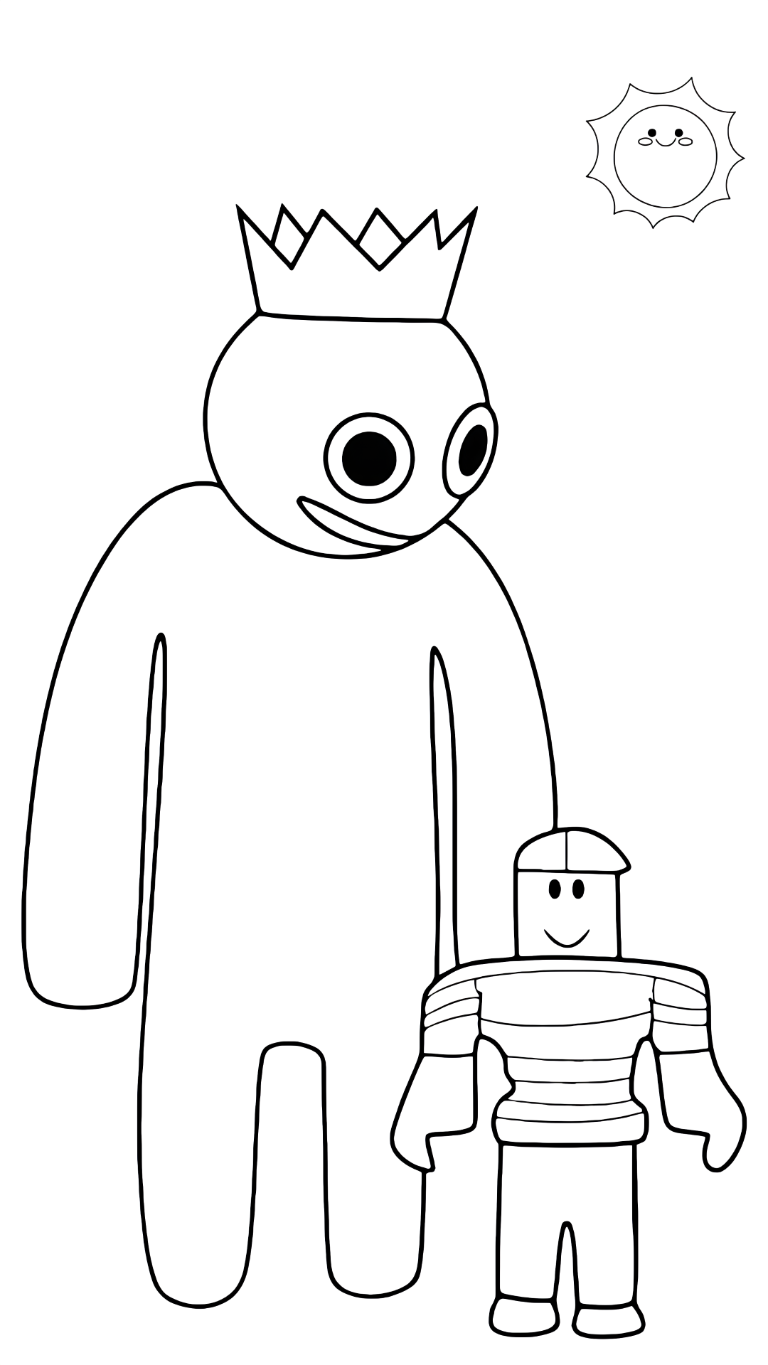 blue rainbow friends coloriage