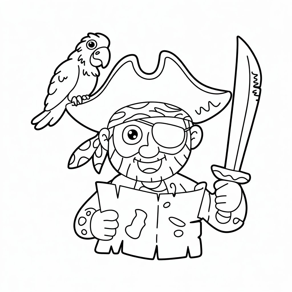 coloriage de bateau de pirate