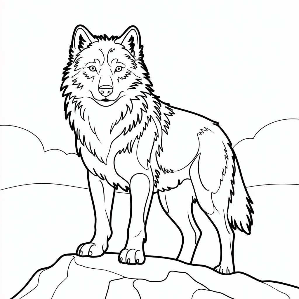 coloriage des loups
