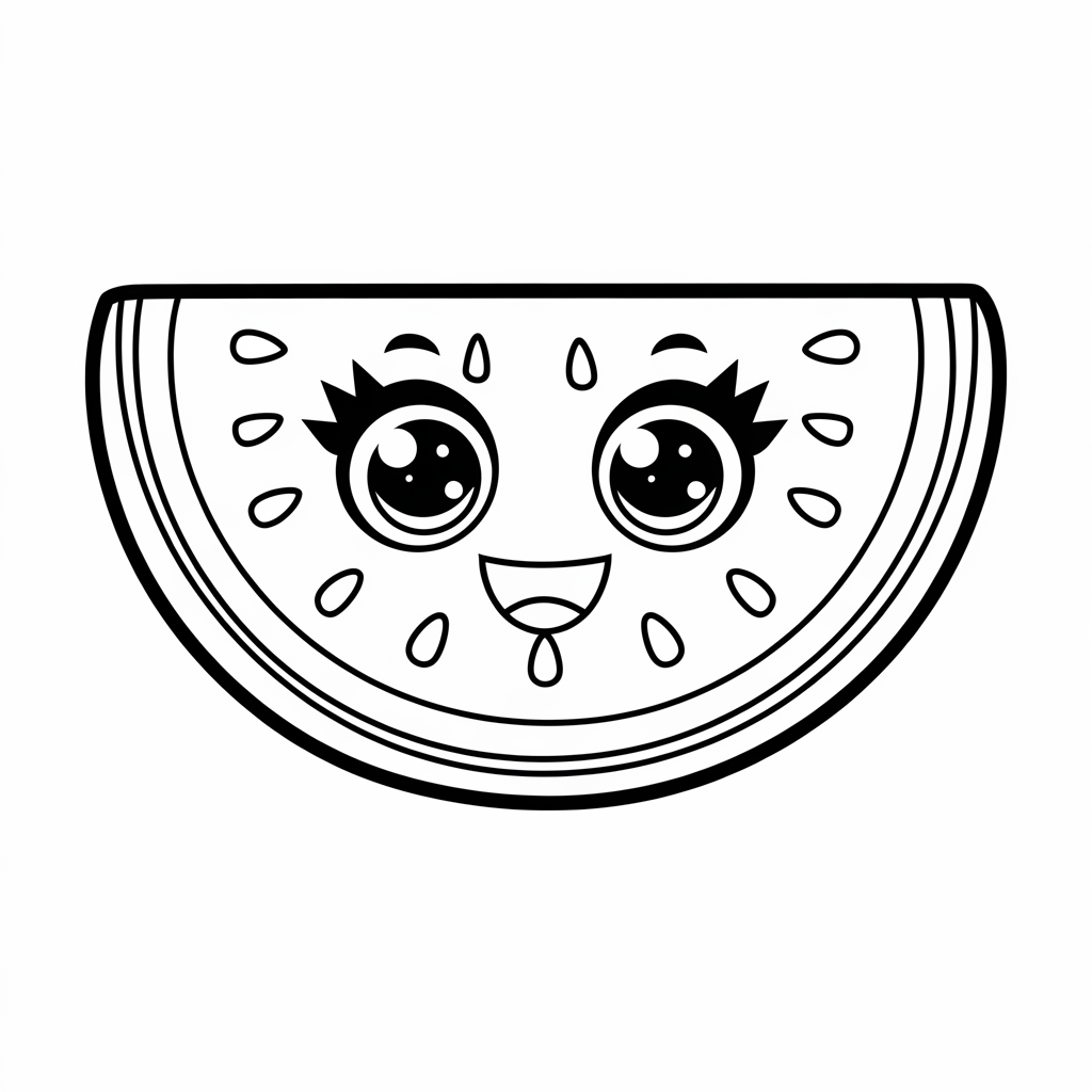 coloriage kawaii fille nourriture