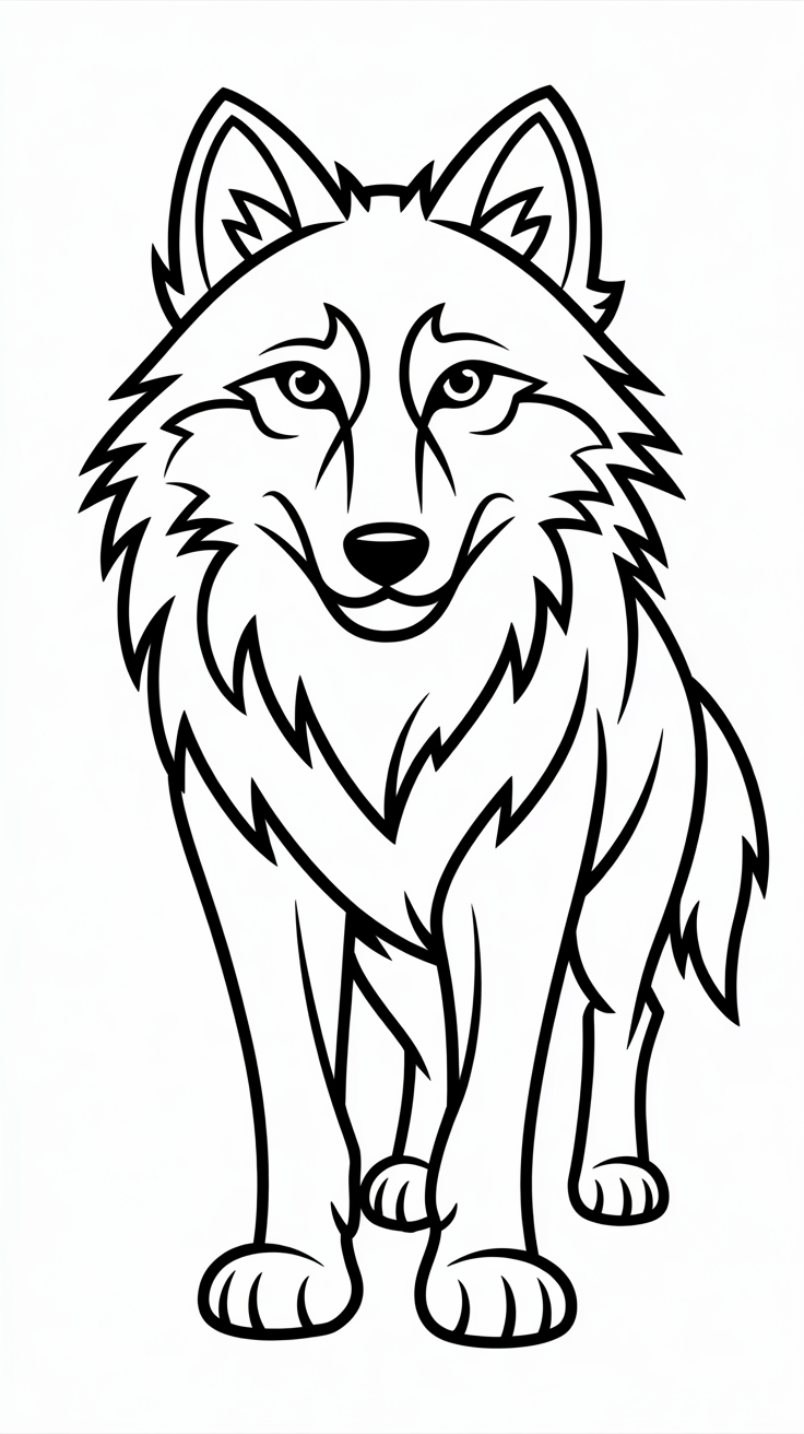 coloriage petit loup à imprimer​