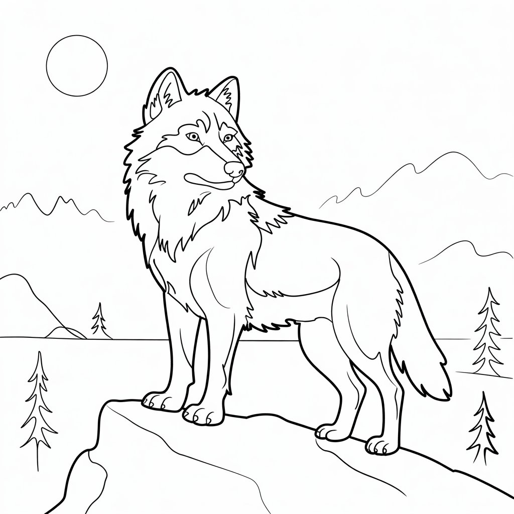 coloriage gratuit loup​