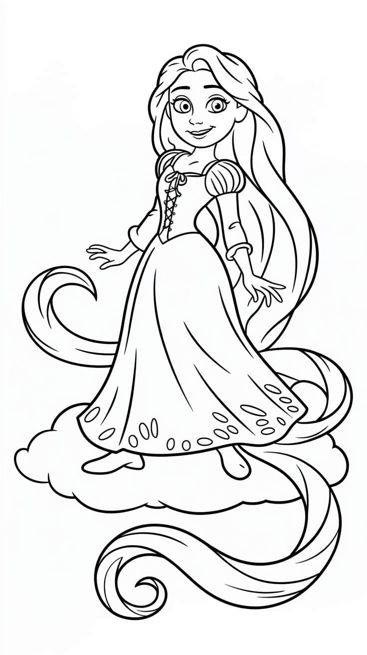 coloriage raiponce bebe