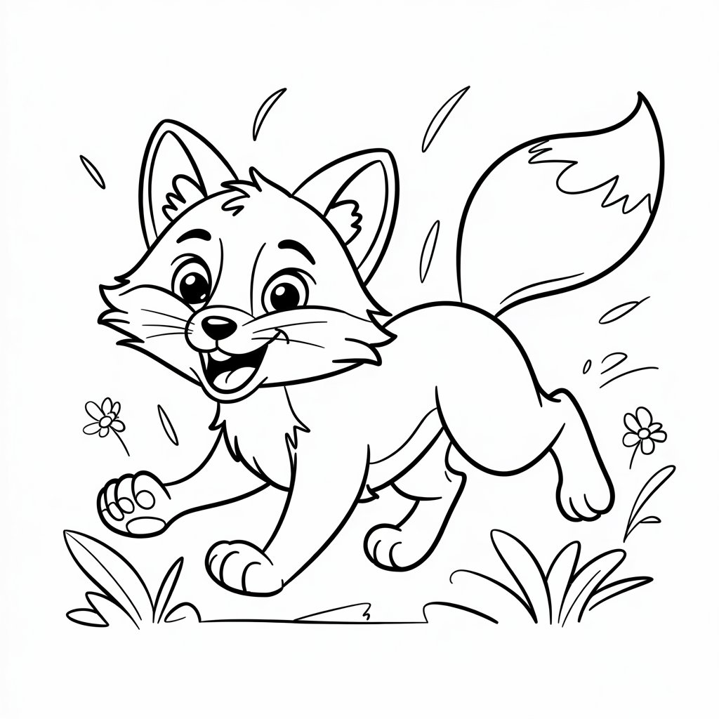 coloriage renard mignon