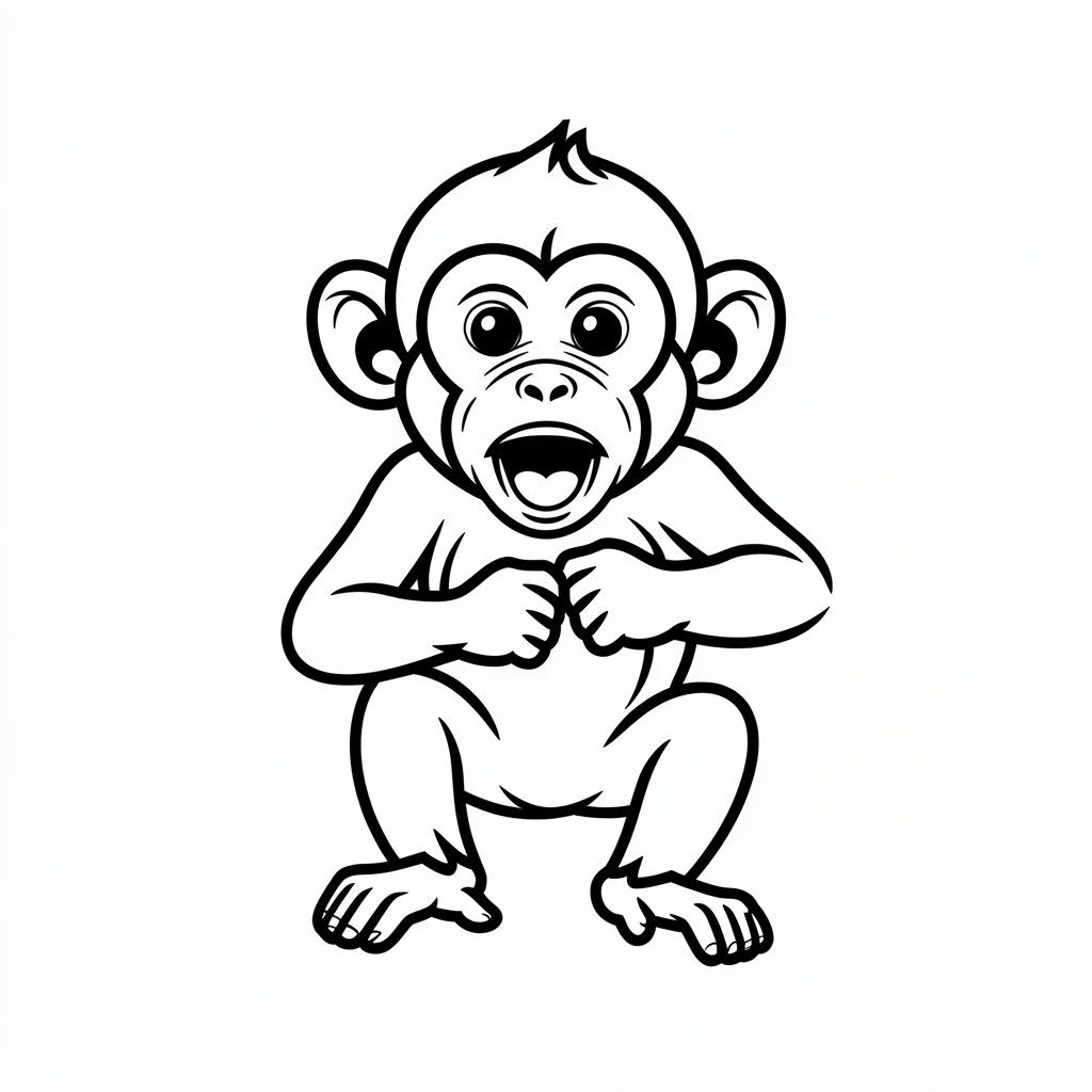 coloriage singe facile