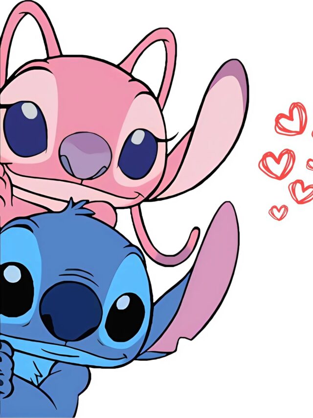 Kleurplaat Stitch en Angel