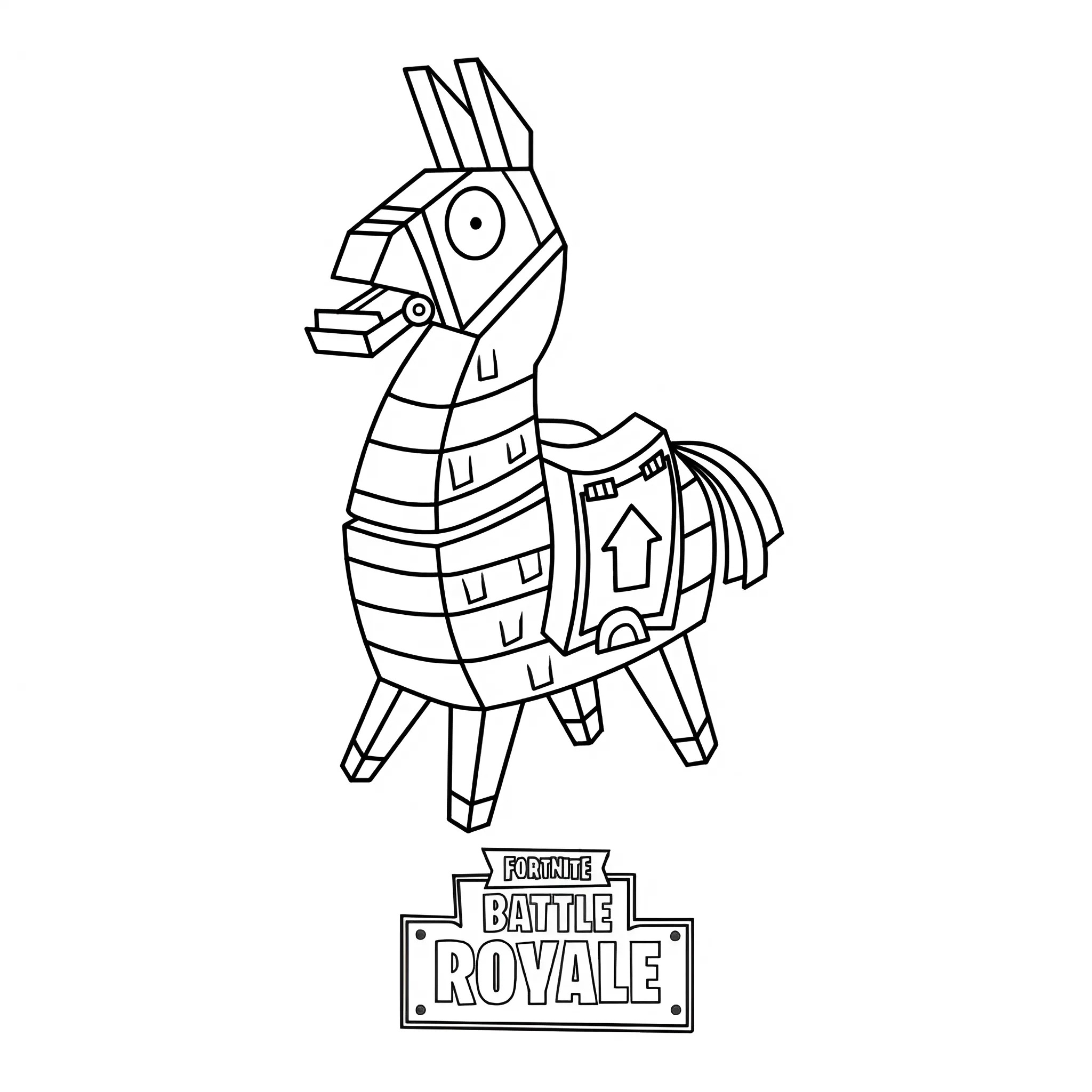 coloriage fortnite lama à imprimer