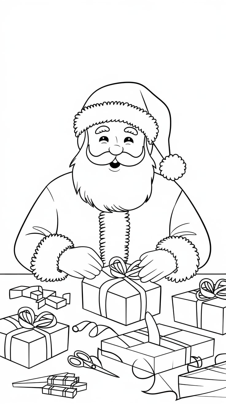 coloriage père noël à imprimer