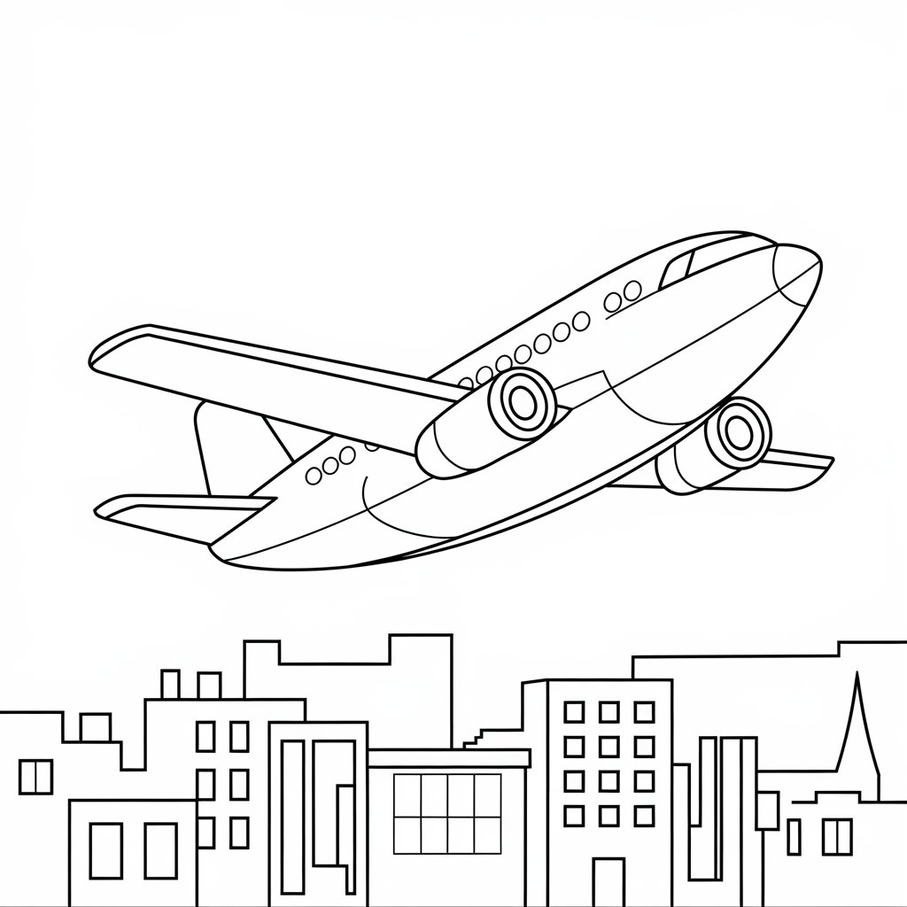 dessin coloriage avion
