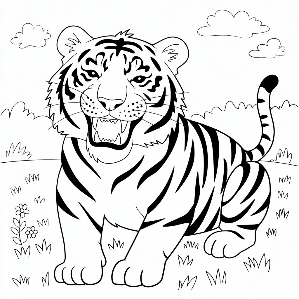 coloriage tigre à imprimer