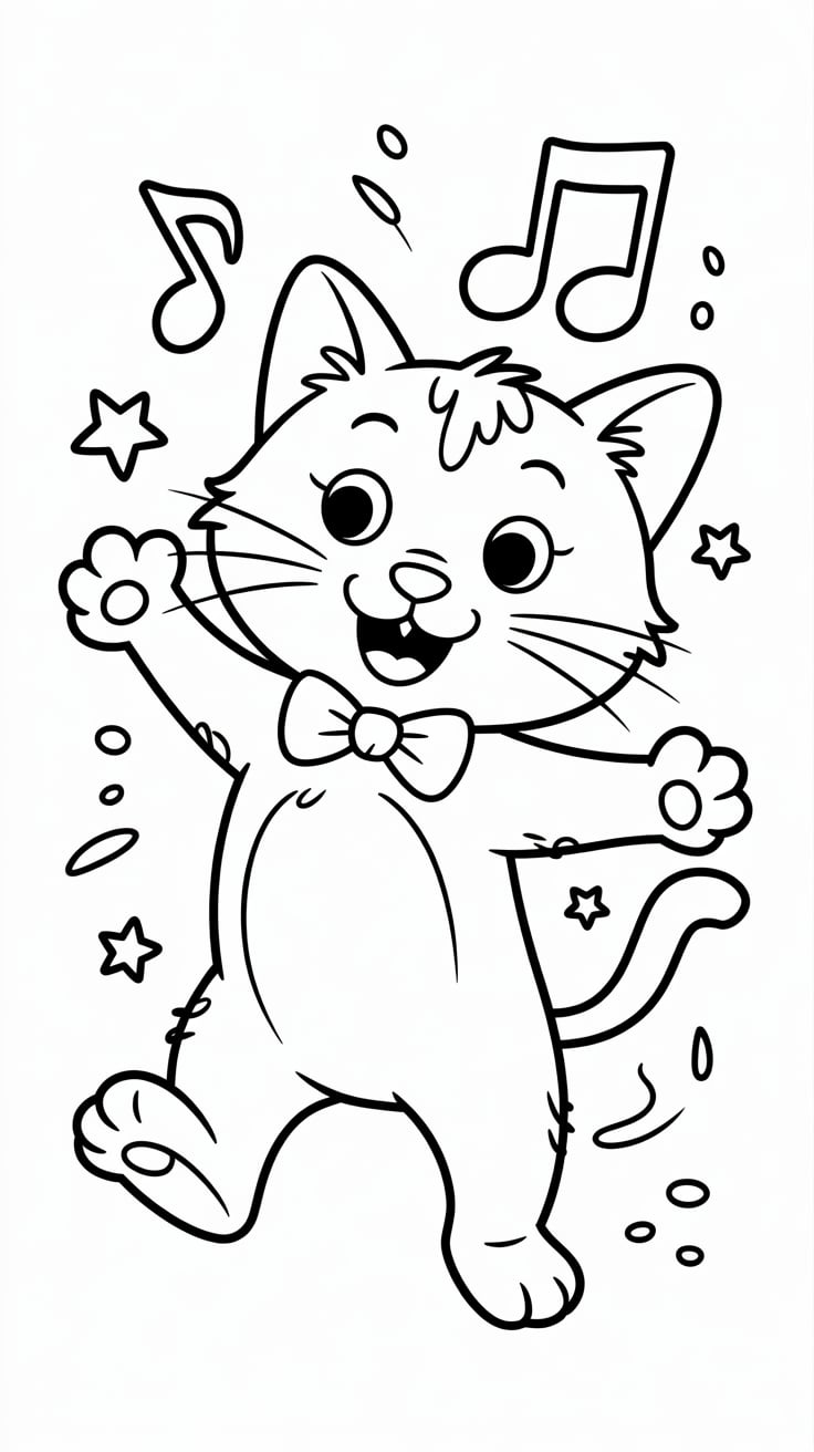 coloriage de chat mignon