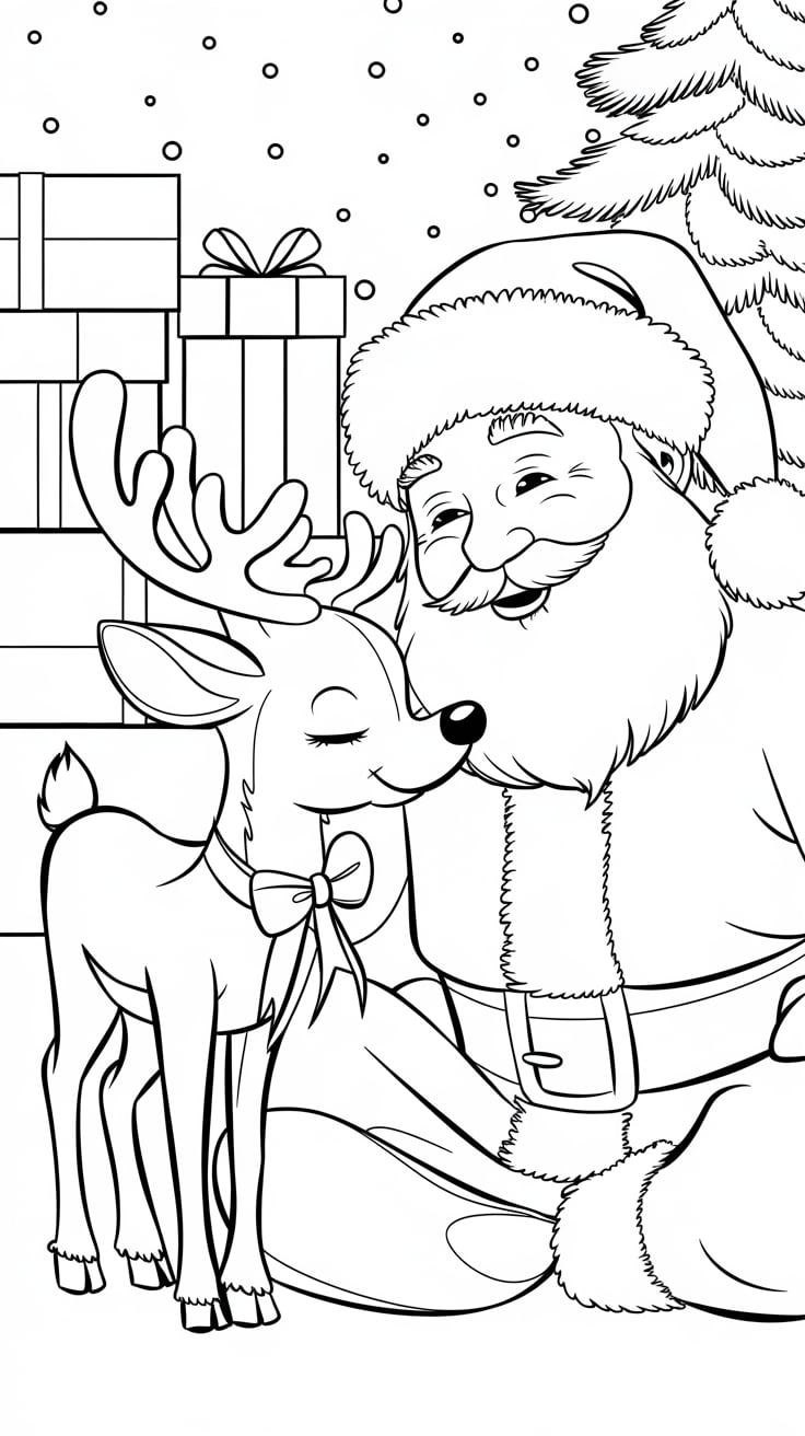 coloriage de père noël à imprimer gratuit