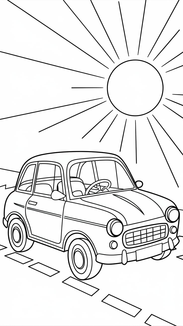 coloriage voiture de cours