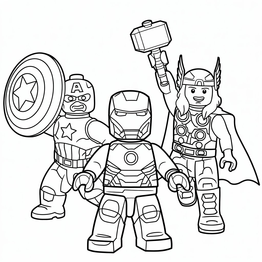 coloriage lego marvel