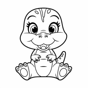 coloriage bebe dinosaure