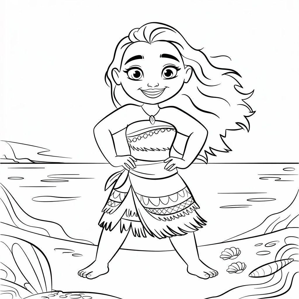 coloriage à imprimer vaiana