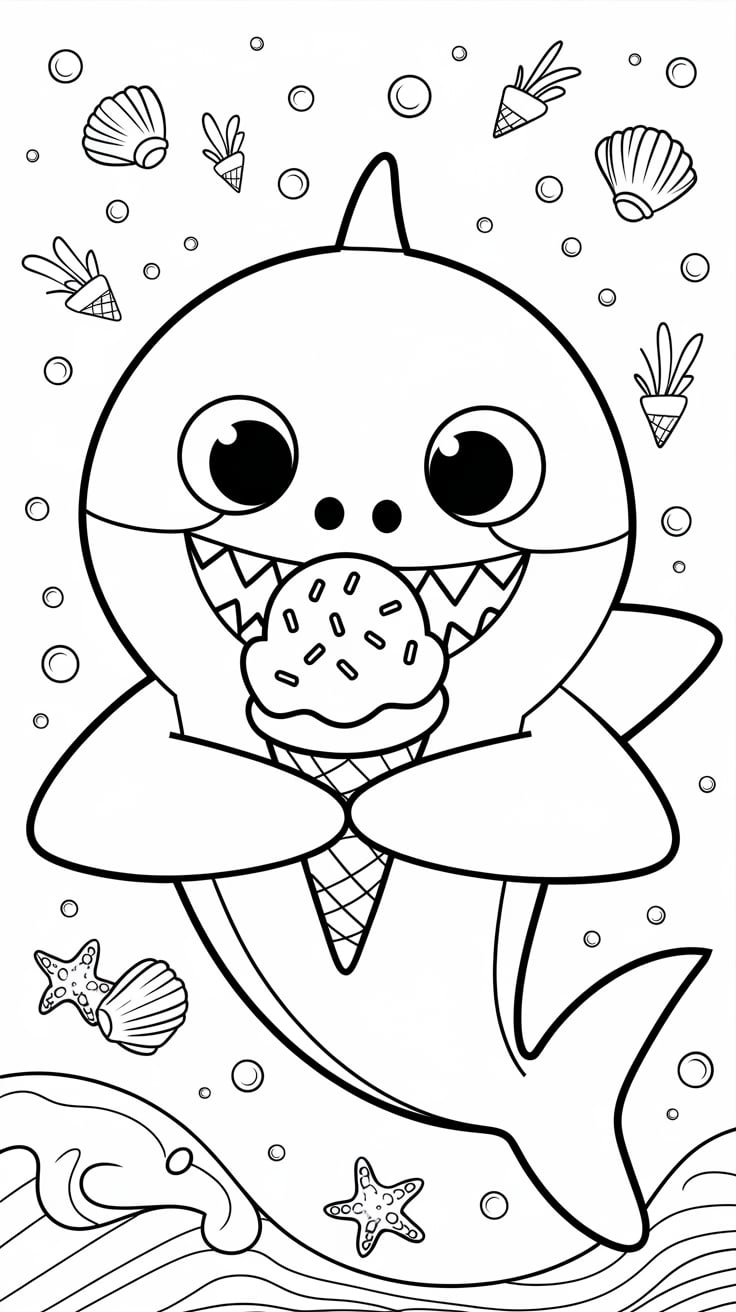 coloriage requin facile