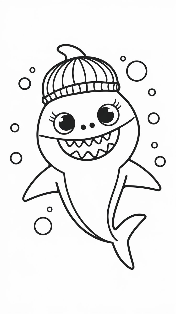 facile coloriage requin