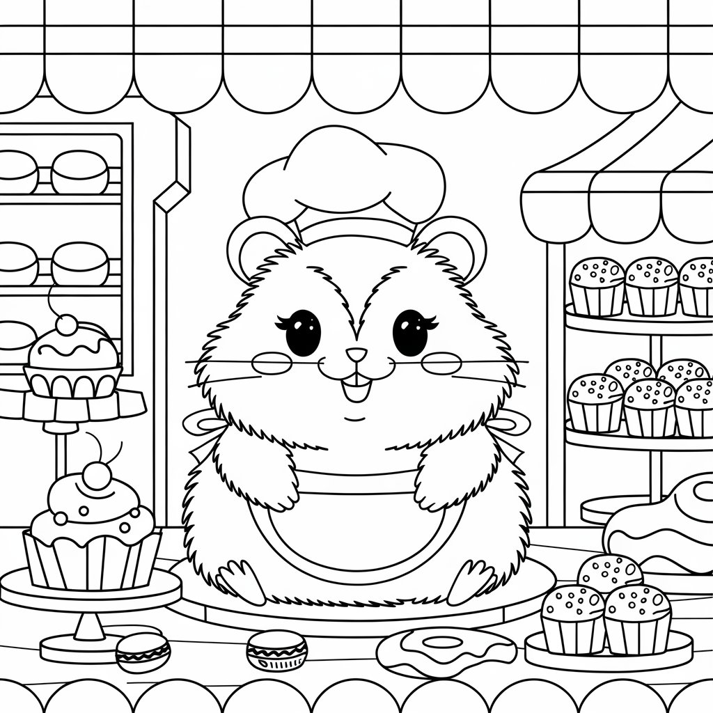 coloriage de hamster a imprimer gratuit