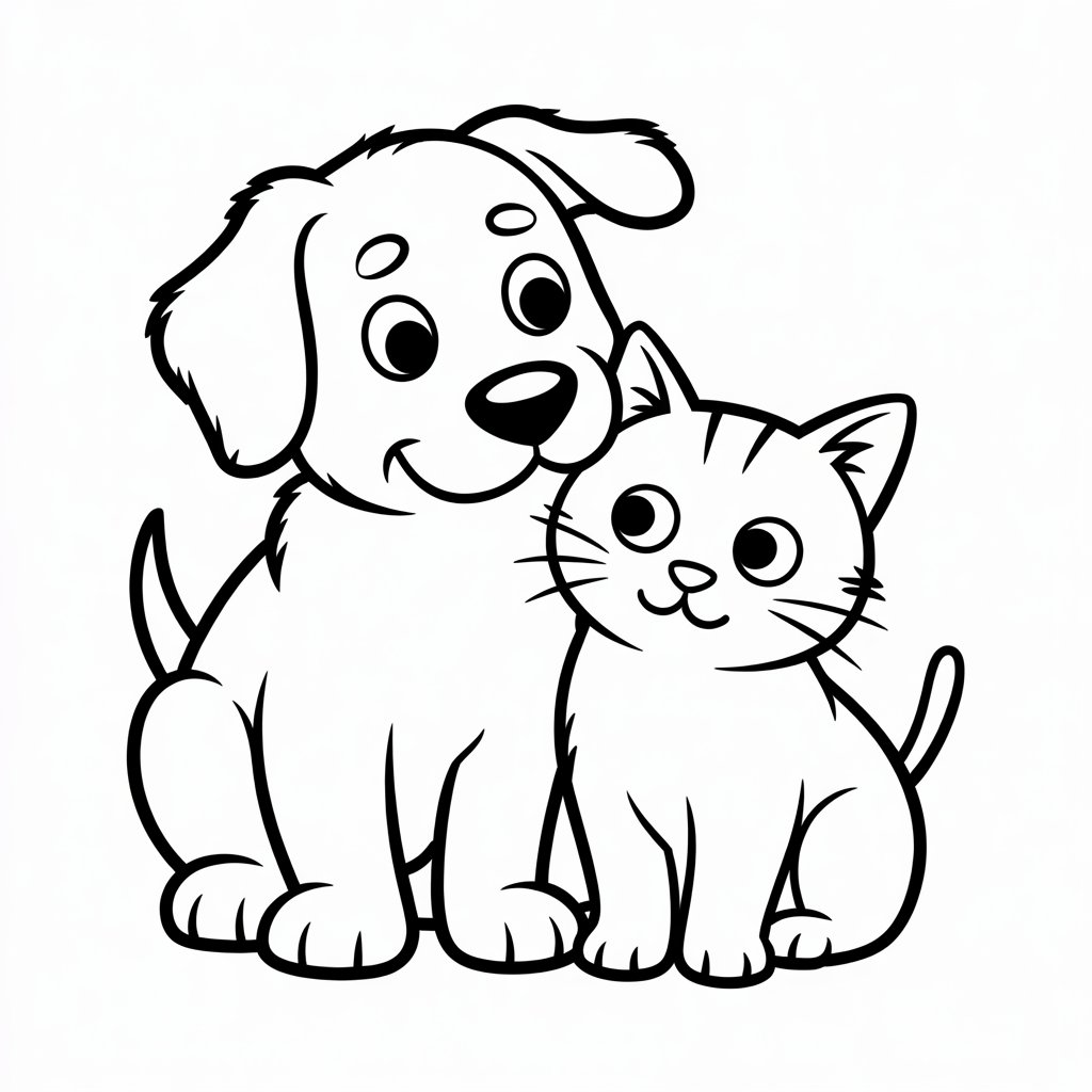 coloriage chien et chat
