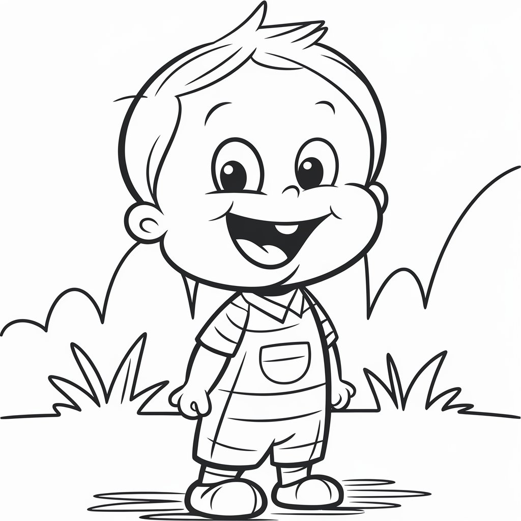 coloriage enfant garçon