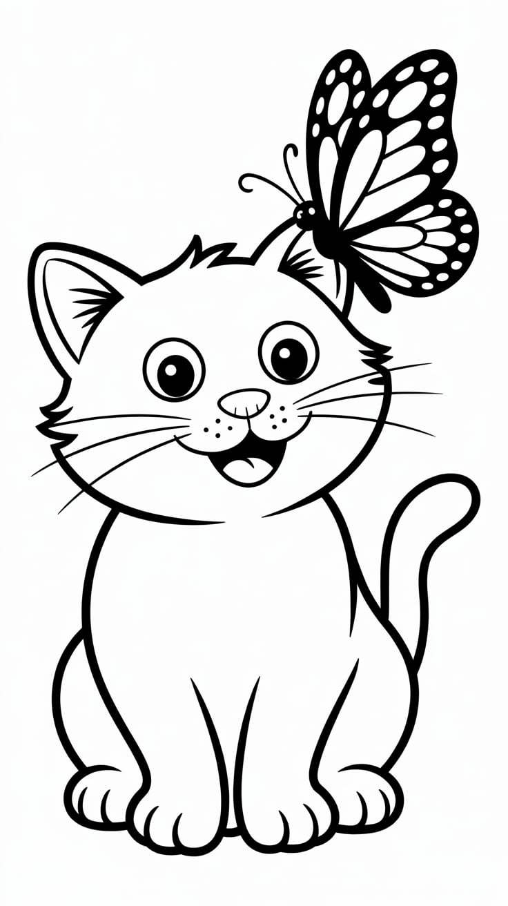 coloriage chat trop mignon
